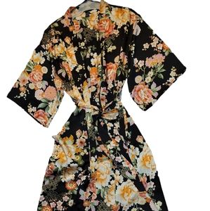 Black with flower robe